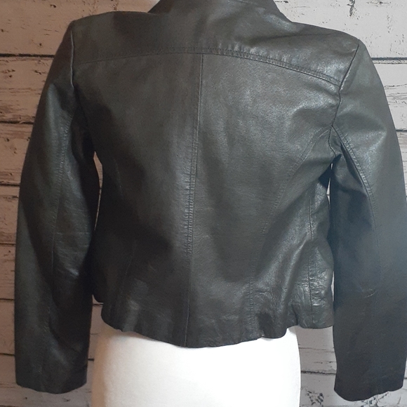 BBDakota charcoal grey leather motto jacket small - Picture 7 of 9